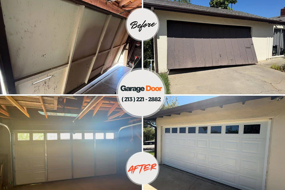 Before and after: garage door repair Birchwood Lakes, PA